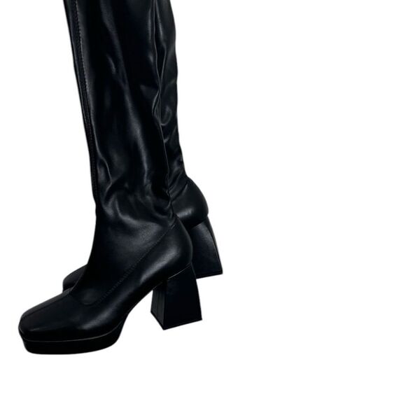 RAID ASOS black faux leather over knee boots - Picture 9 of 10